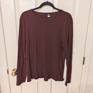 Old Navy Slim Plush Knit T-shirt, Maroon colour, Size XXL